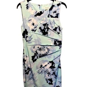 Calvin Klein dress, multi blues floral size 10. Never worn!